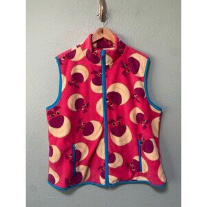Disney Pixar Toy Story Lotso Pink Fleece Full Zip Vest Plus Size Women's Size 1X